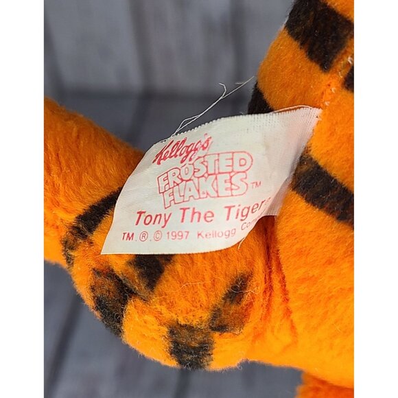 8" Vintage 1997 Tony Tiger Plush Kelloggs Frosted Flakes Stuffed Animal Jointed - Picture 3 of 3